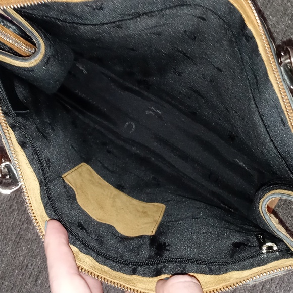 🖤RARE Longchamp🖤 - La Voyageuse Tan/Black Suede LGP Velours Vertical Tote - Picture 12 of 15